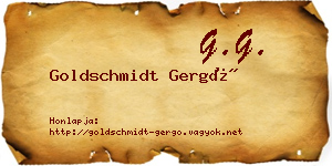 Goldschmidt Gergő névjegykártya